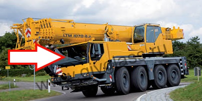 Автокран LIEBHERR LTM 1070  - Стекло лобовое  (триплекс), размер 910 мм * 2280 мм